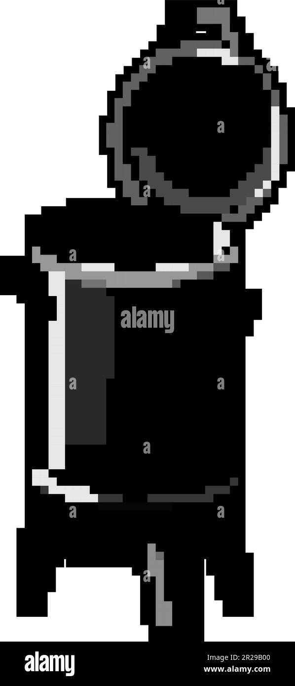 carne fumatore bbq gioco pixel arte illustrazione vettore Illustrazione Vettoriale