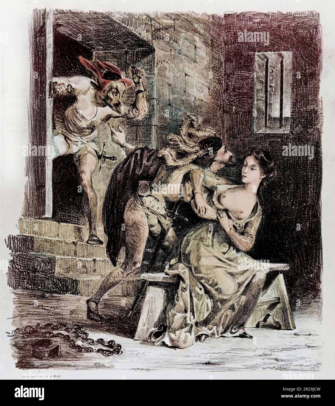 Albert Stapfer Illustration d'Eugene Delacroix (colorie ulterieurement) Chez C. Motte et Sautelet (Paris), 1828 Foto Stock