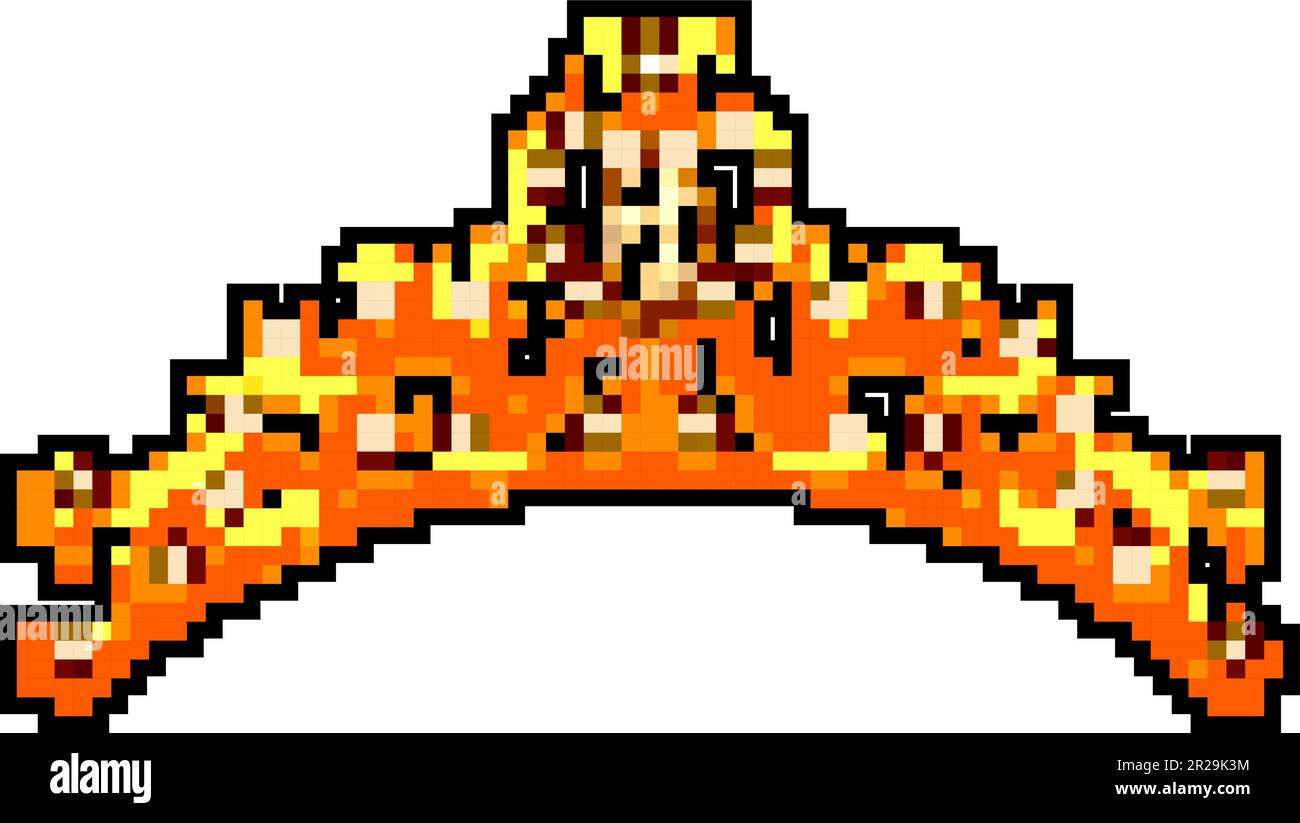 principessa tiara corona gioco pixel arte vettoriale illustrazione Illustrazione Vettoriale