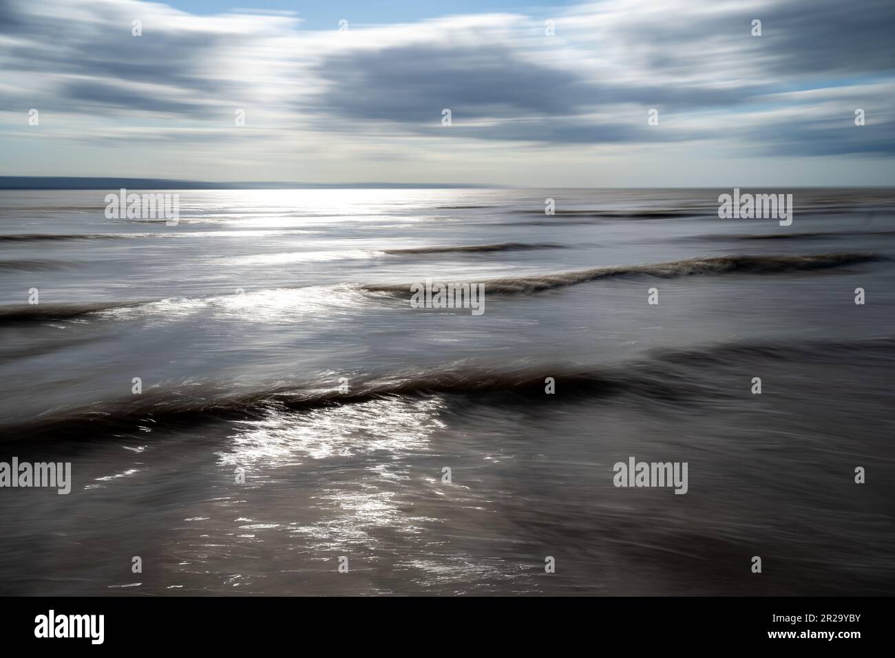 Movimento intenzionale fotocamera spiaggia e mare abstract Foto Stock