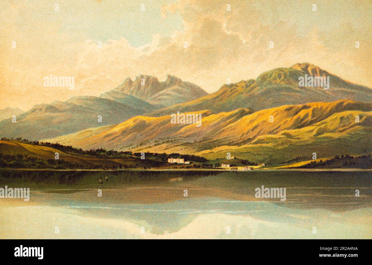 Tarbet and the Cobbler Mountain, Loch Lomond, Council Area Argyll, Scozia, Gran Bretagna, Europa occidentale Foto Stock