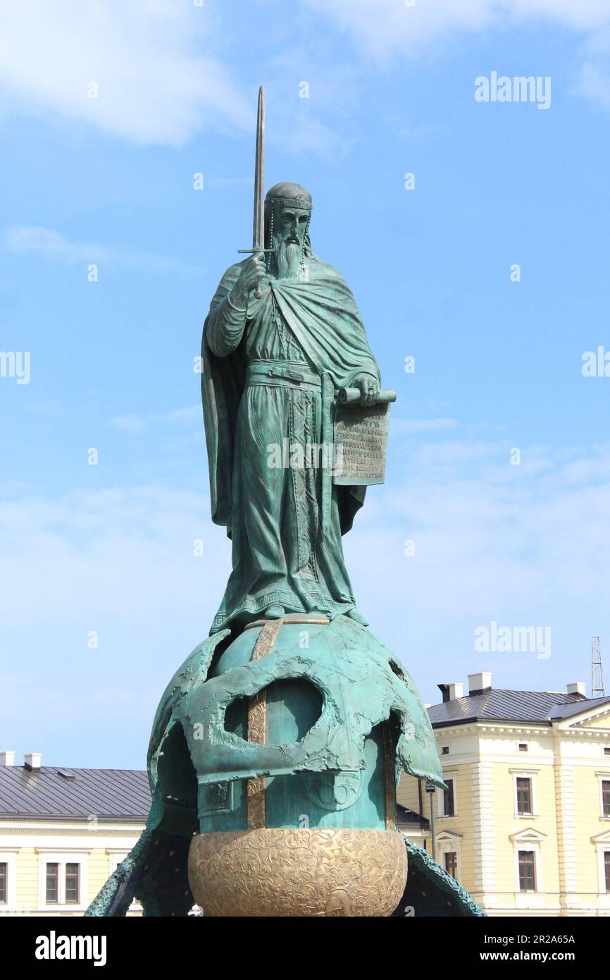 Monumento di Stephan Nemanja a Belgrado Foto Stock