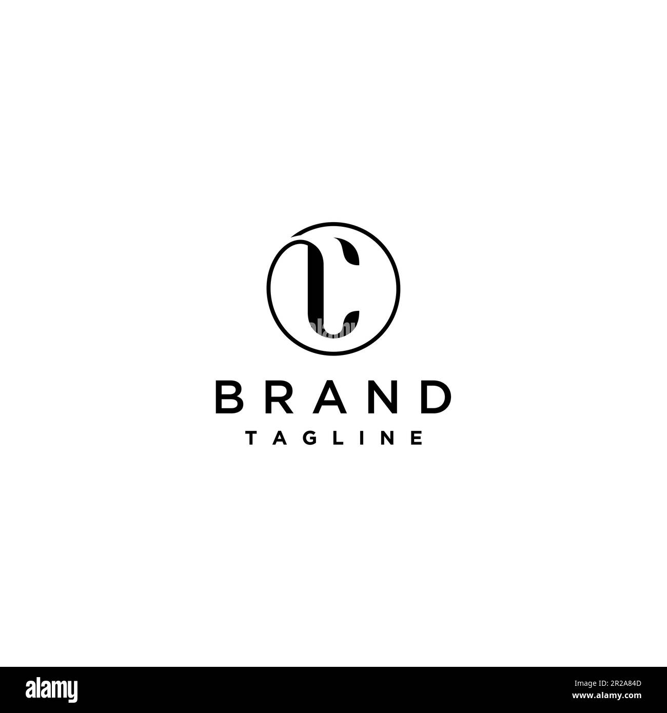 Classy Monogram iniziali C Logo Design. Design con logo C monogramma iniziale di classe e minimalista in un cerchio. Illustrazione Vettoriale