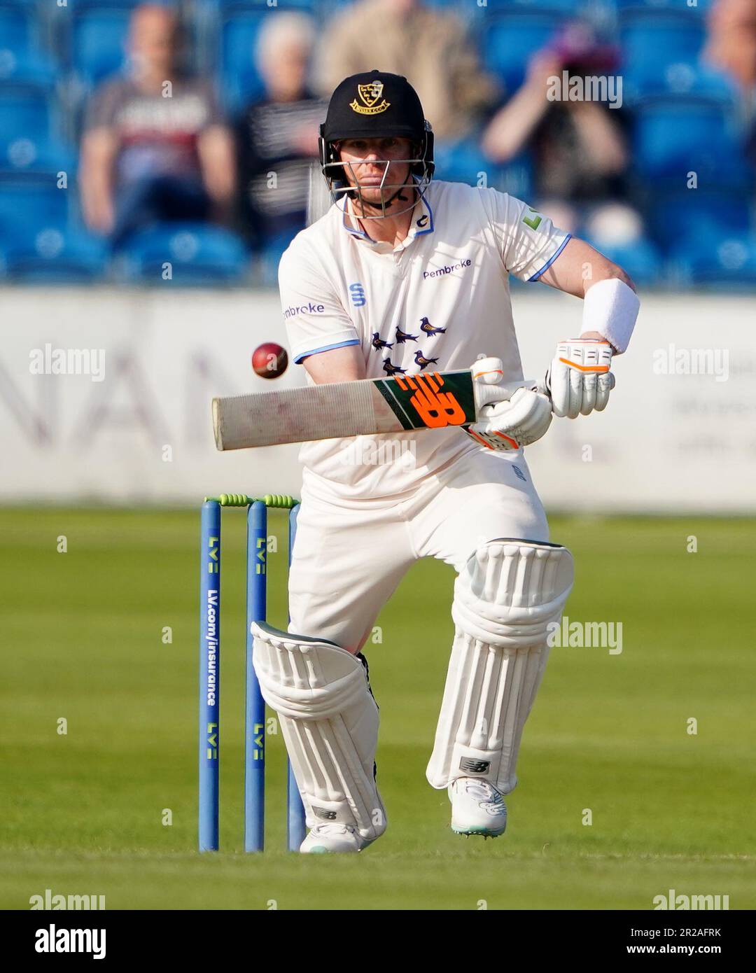 Steve Smith di Sussex si matti il giorno uno della partita LV= Insurance County Championship al Central County Ground 1st, Hove. Data immagine: Giovedì 18 maggio 2023. Foto Stock