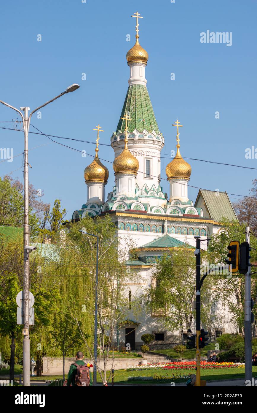 La Chiesa russa di San Nicola il Miracle-Maker a Sofia, Bulgaria, Europa orientale, Balcani, UE dal 2023 Foto Stock