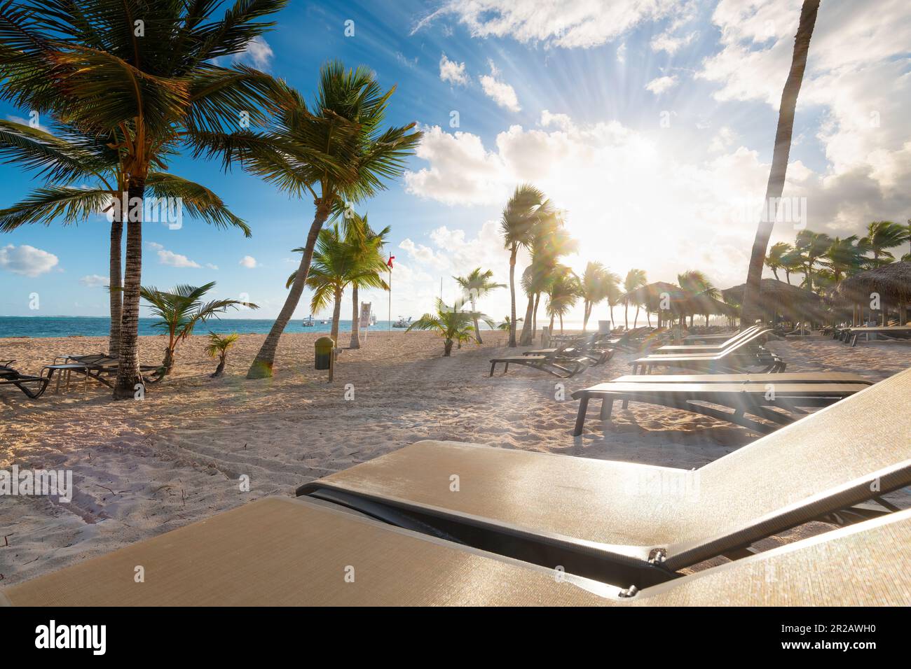 Bavaro Beach a Punta Cana nella Repubblica Dominicana Foto Stock