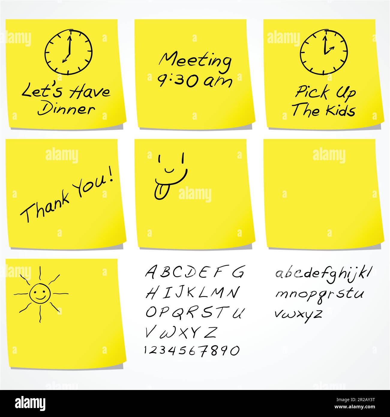 Messaggi Su Note Adesive Illustrazione Vettoriale