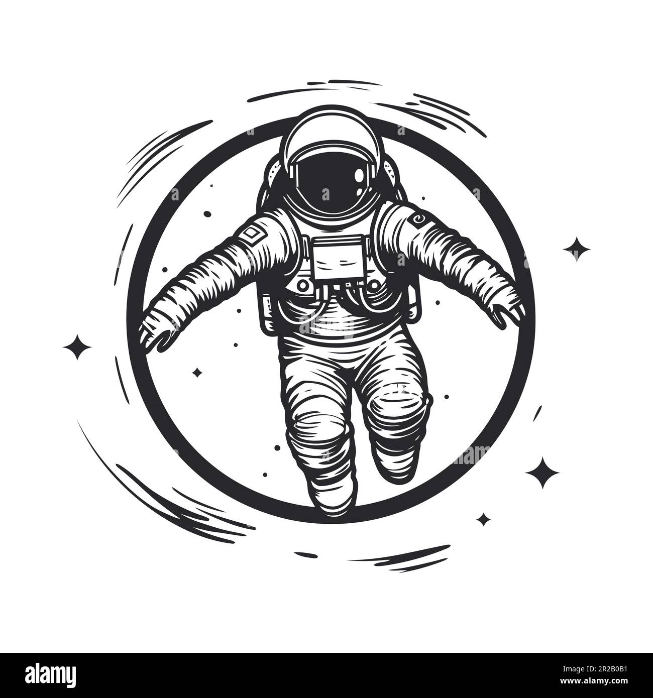 Astronauta uomo in costume, cosmonauta nello spazio Immagine e Vettoriale -  Alamy