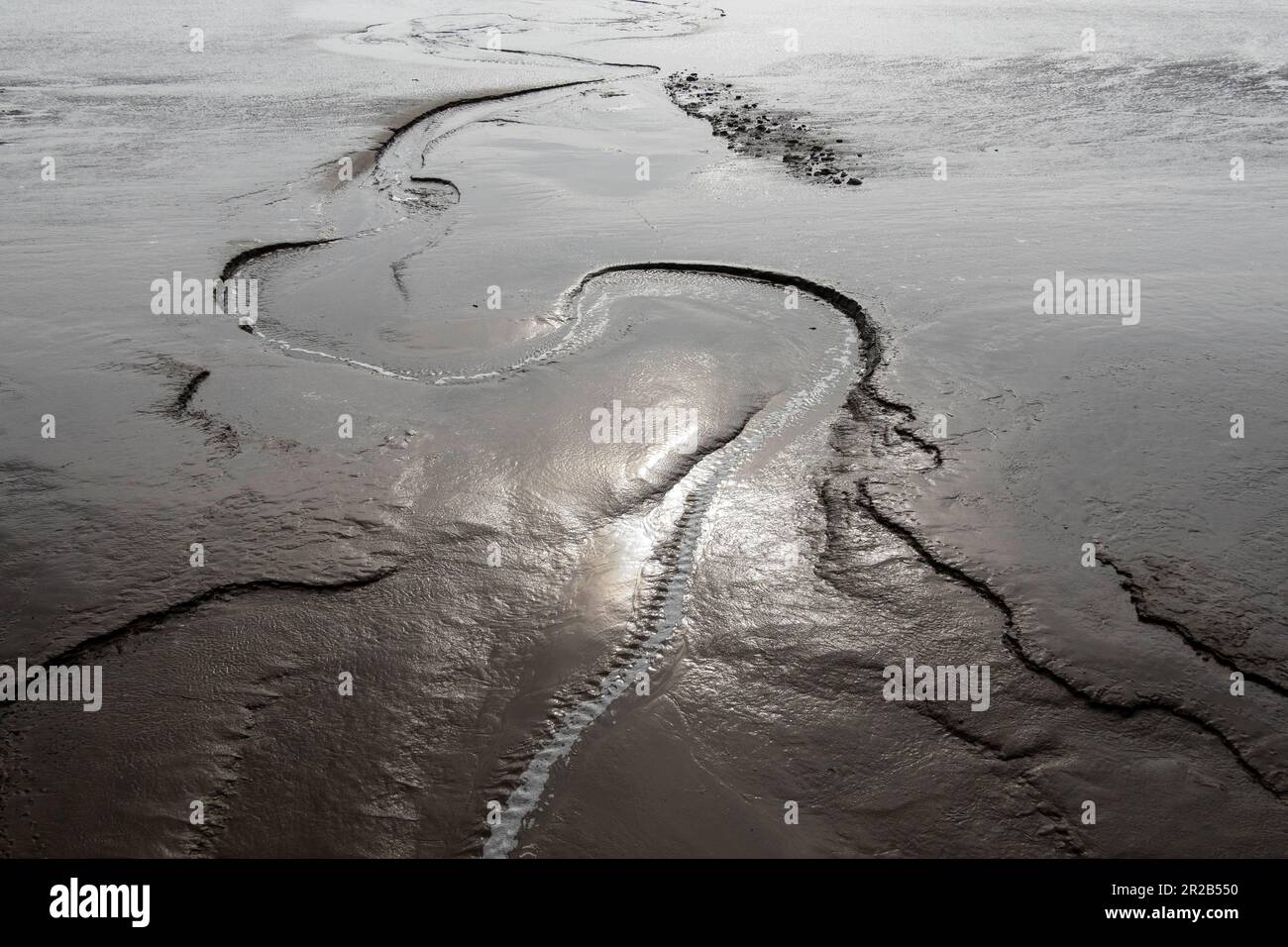 Fiume Mersey con bassa marea Foto Stock