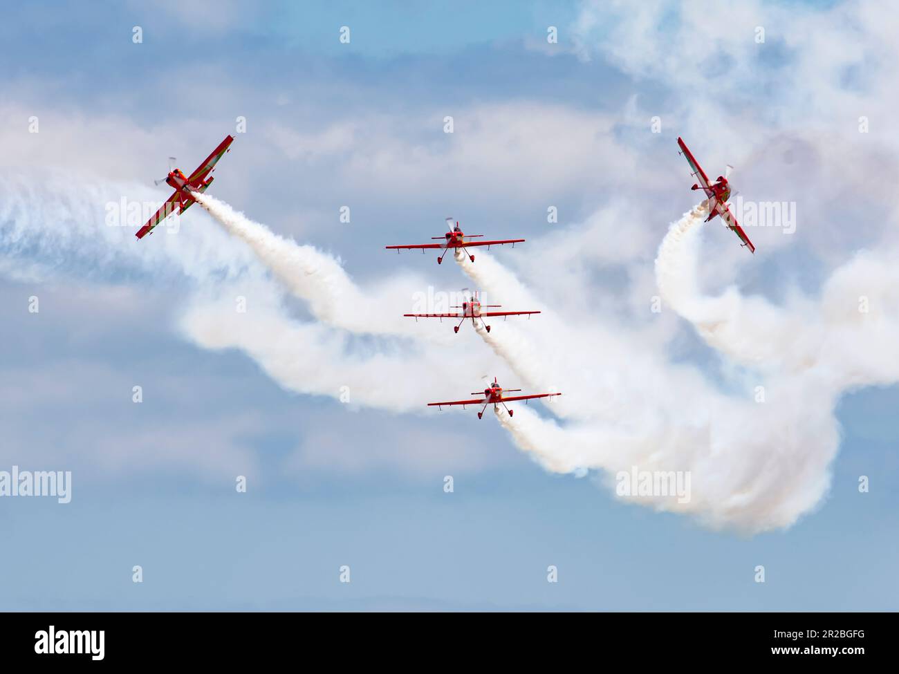 Marche Verte a Teknofest 2023 (marcia Verde) con Mudry CAP 230 è la squadra di dimostrazione aerobica della Royal Maroccan Air Force e l'ufficiale Foto Stock