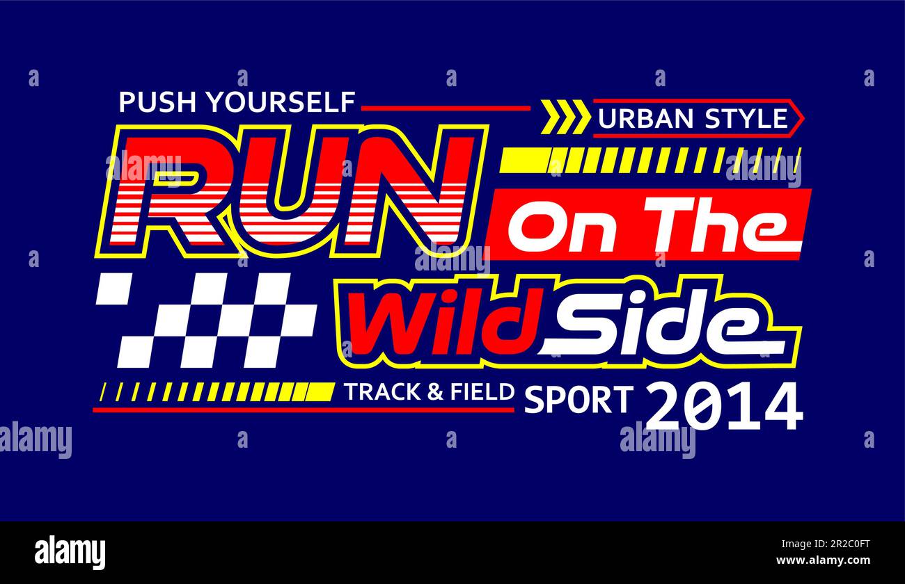 Correre sul lato selvaggio, motivazionale tipo di slogan automobilistico Illustrazione Vettoriale