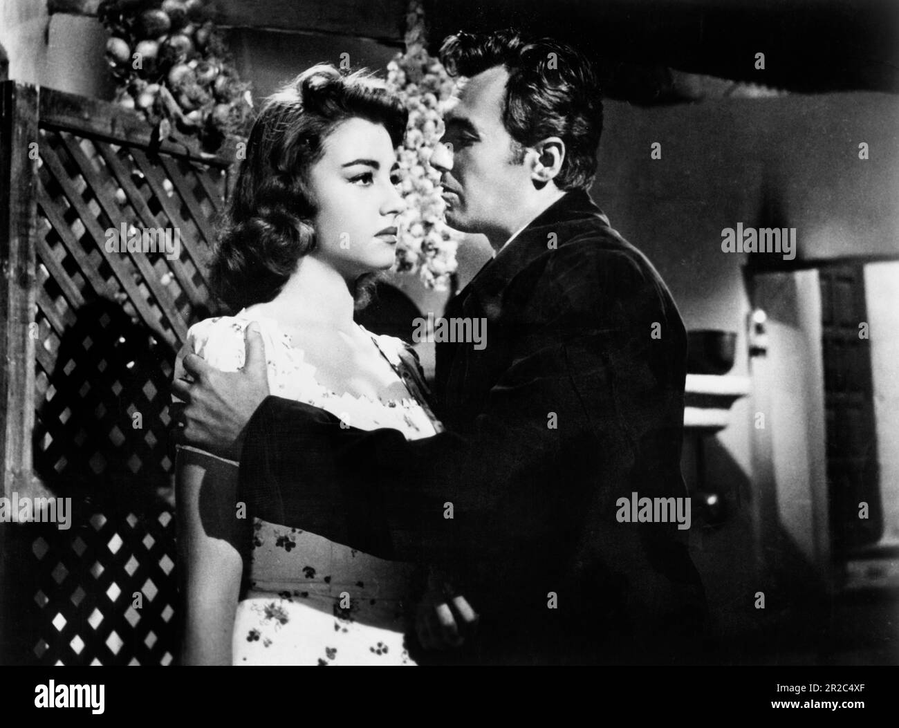 Maria Luz Galicia, Manuel Monroy, on-set of the Film, 'Senora Ama', Azteca Films, 1955 Foto Stock