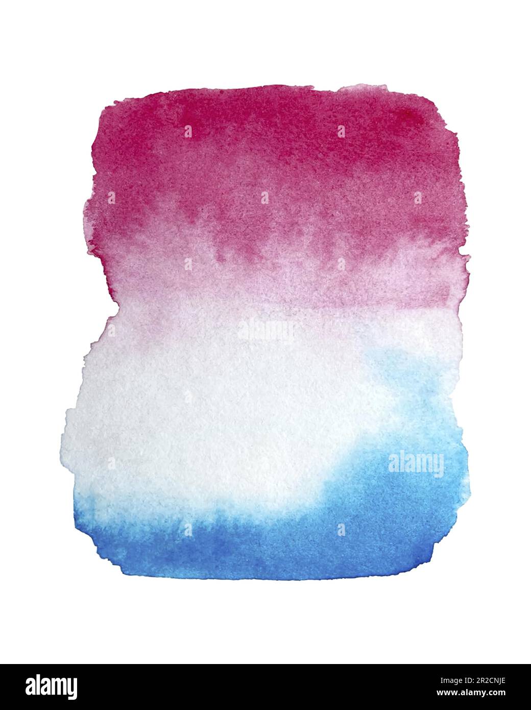 Acquerello mano pittura texture isolato su sfondo bianco, rosso e blu acquerello texture fondo. Illustrazione vettoriale Illustrazione Vettoriale