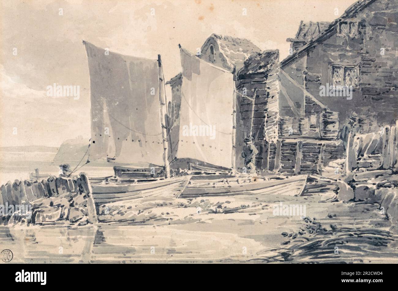JMW Turner, Fisherman’s Cottage, dover, dipingere prima del 1851 Foto Stock