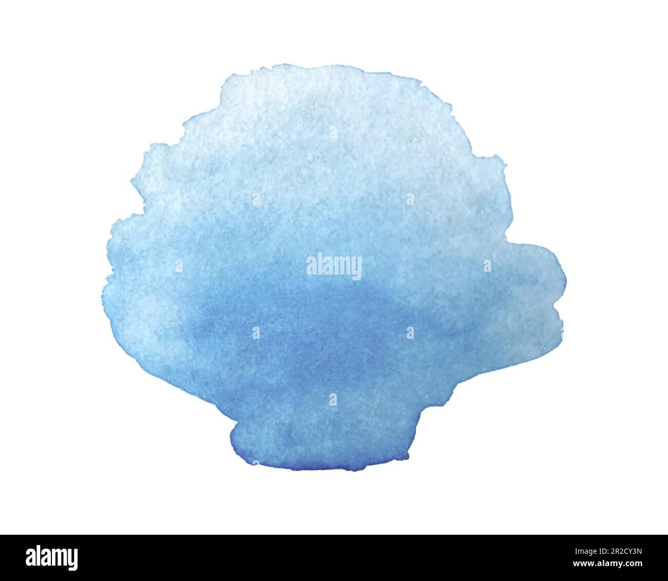 Acquerello blu stract splash texture isolato su sfondo bianco. Illustrazione vettoriale Illustrazione Vettoriale