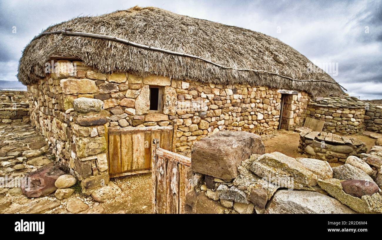 Sito archeologico di Numancia, antico insediamento celtiberiano di Numancia, Cerro de la Muela, Garray, Soria, Castilla y León, Spagna, Europa Foto Stock