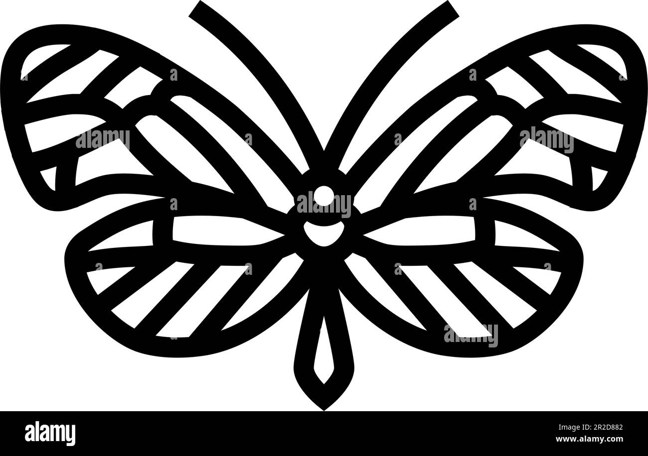 illustrazione vettoriale dell'icona della linea della molla a farfalla del vetro Illustrazione Vettoriale