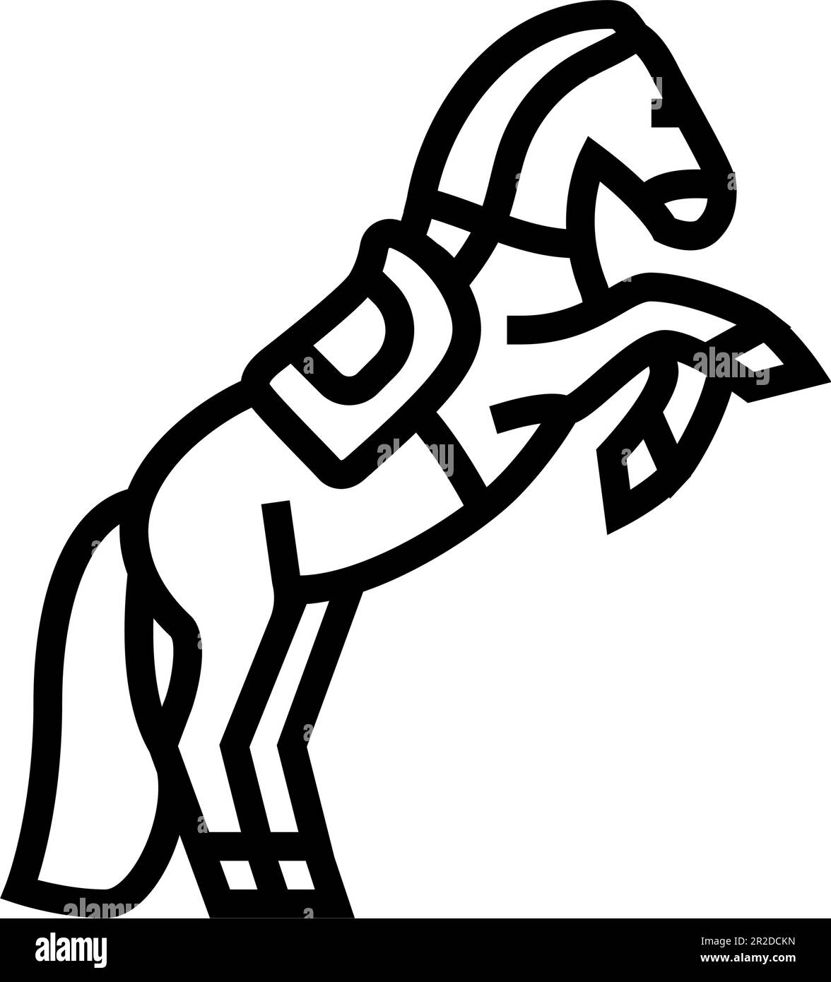 circo cavallo carnevale vintage mostra linea icona figura vettore Illustrazione Vettoriale