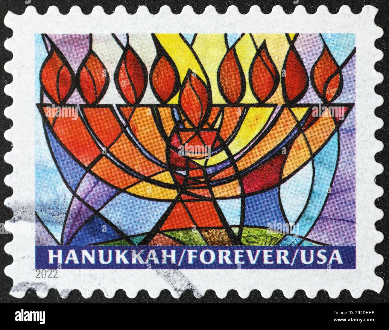 Hanukkah celebrato sul francobollo americano Foto Stock
