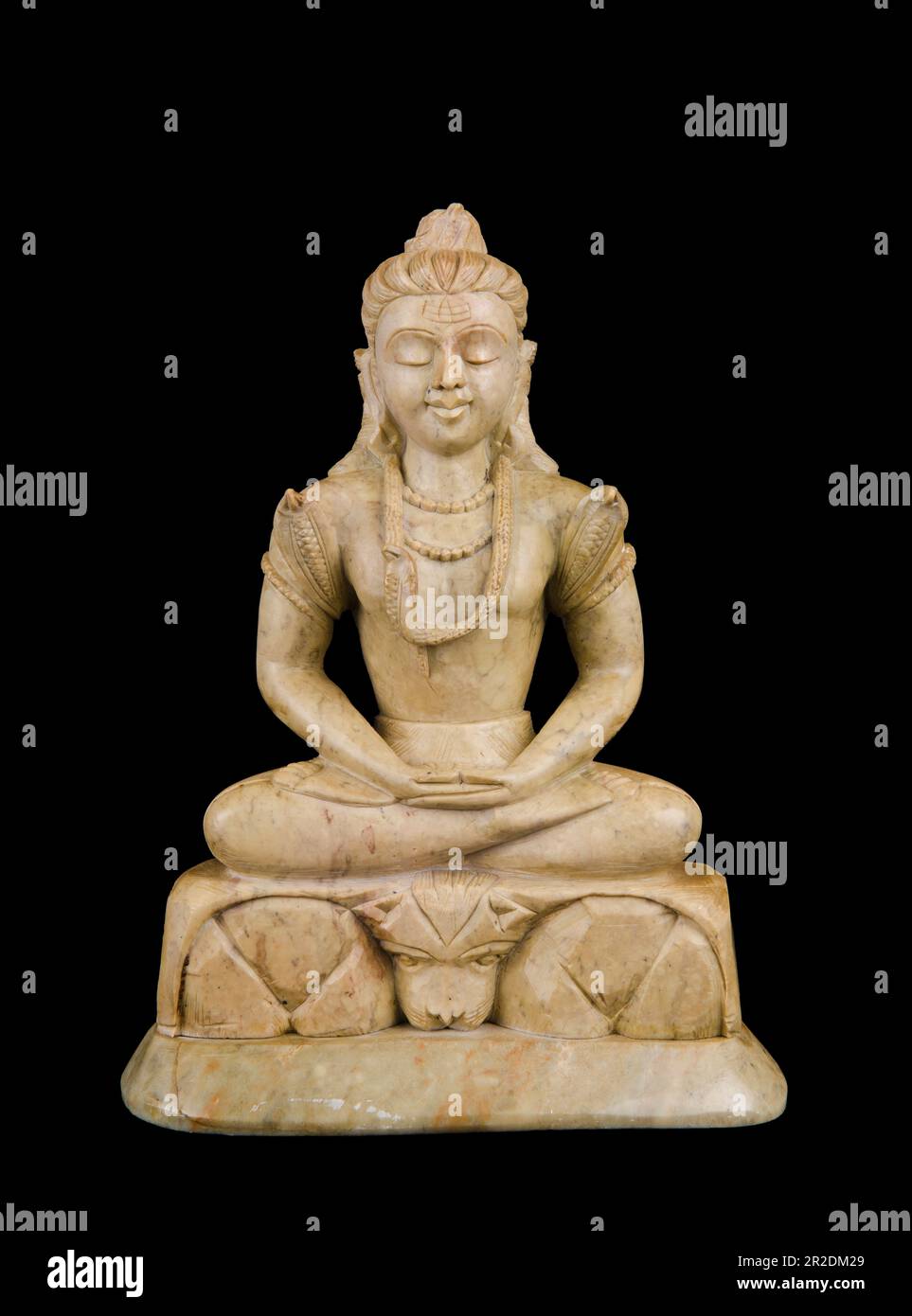 Statua di Lord Shiva, scolpito in pietra dura contemplativa, dio indù Foto Stock