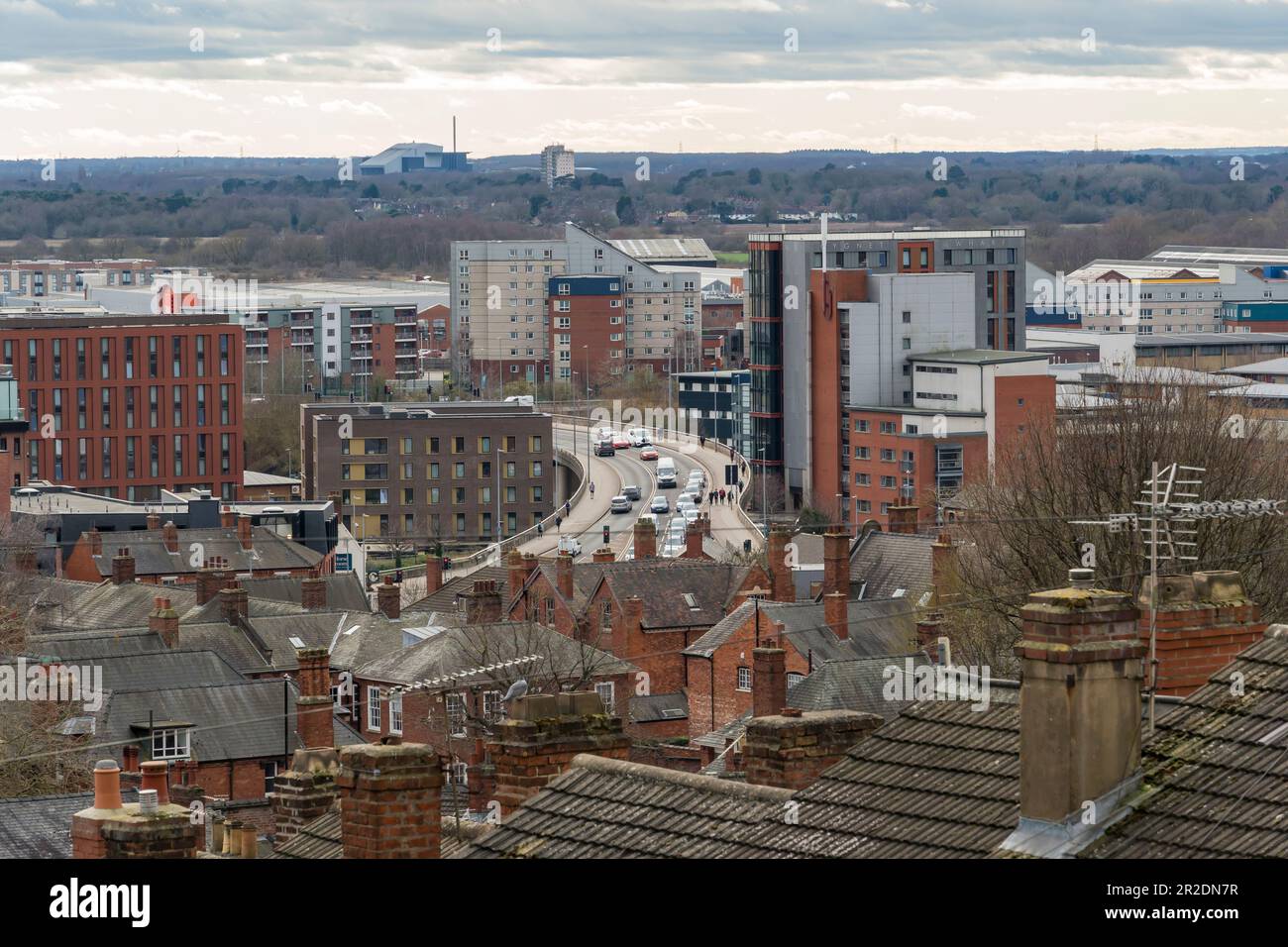 Vista degli edifici della Lincoln University da Motherby Hill Lincoln City 2023 Foto Stock