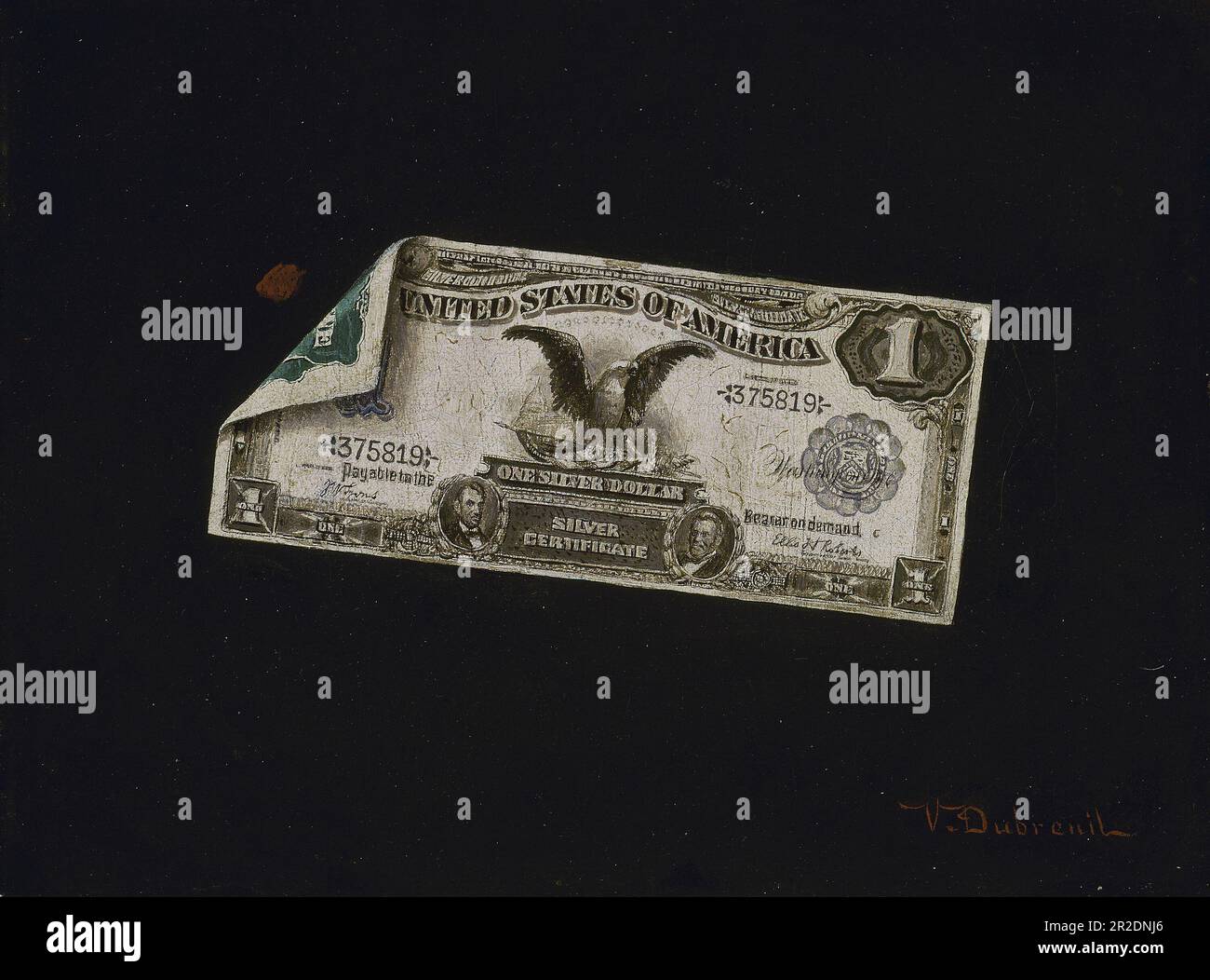 One Dollar Silver Certificate Data: 1898/1900 artista: Victor Dubreuil American, nato in Francia, 1842–dopo il 1910 Foto Stock
