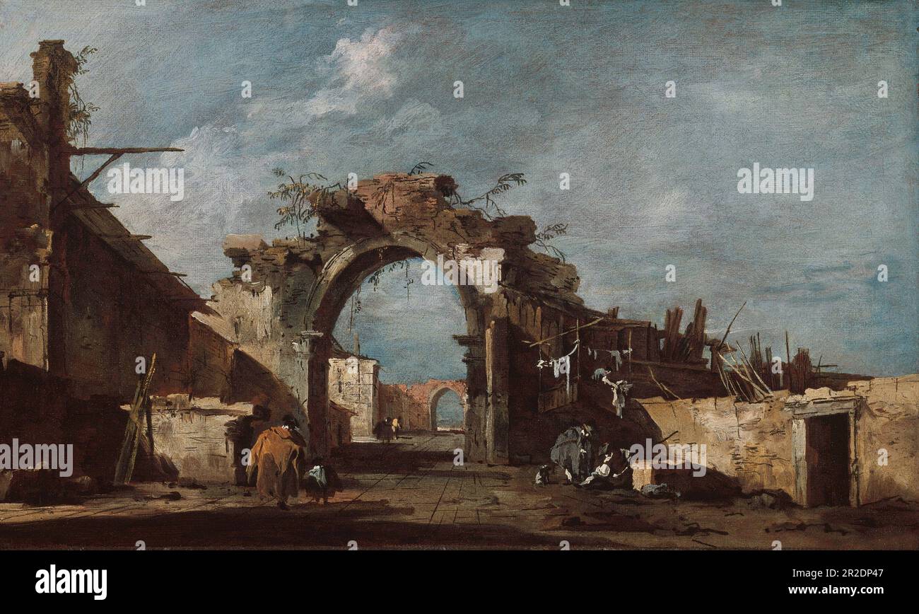 Rovinato Archway Data: 1775/93 artista: Francesco Guardi Italiano, 1712-1793 Foto Stock