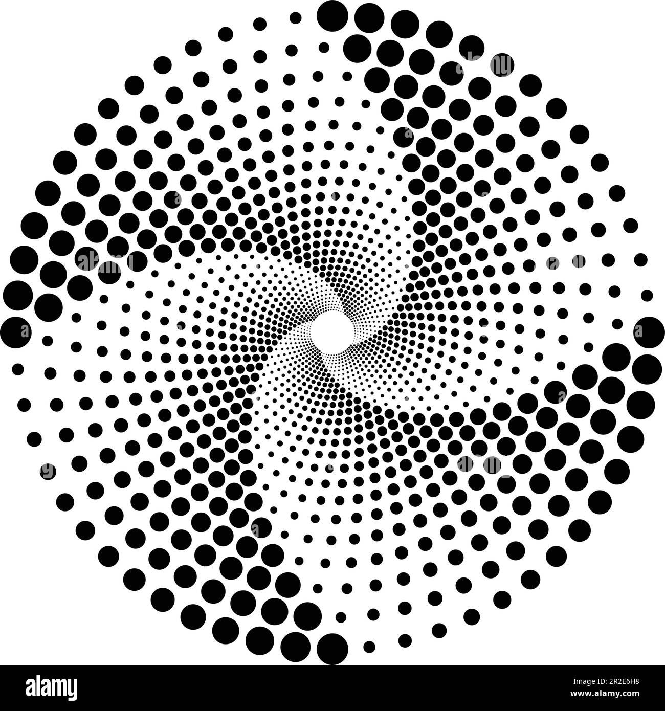 Vettore di progettazione a vortice a spirale punteggiato Illustrazione Vettoriale