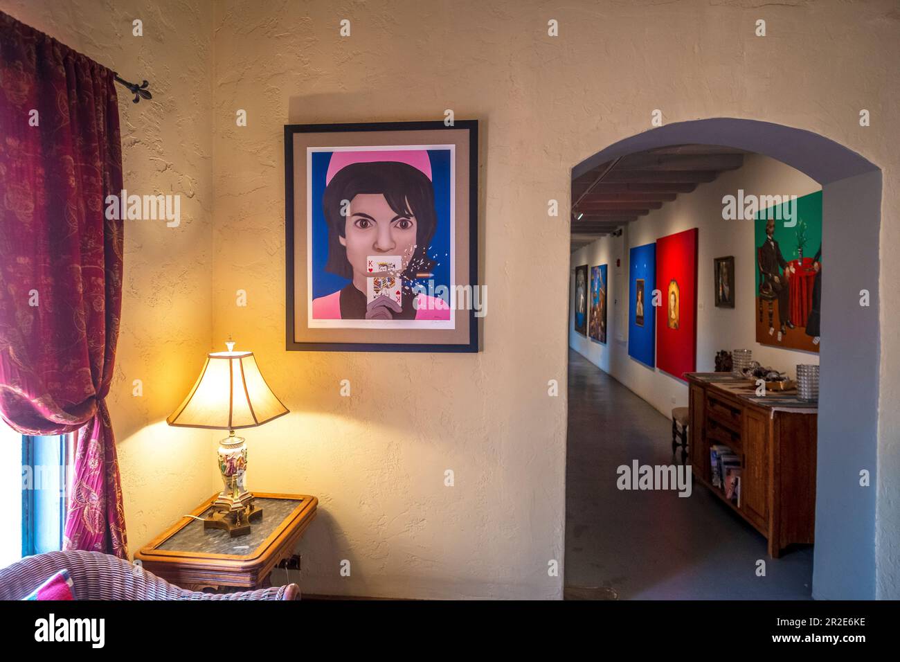 Winslow, Arizona, USA -- Pittura di Jacqueline Kennedy a la Posada Hotel Foto Stock