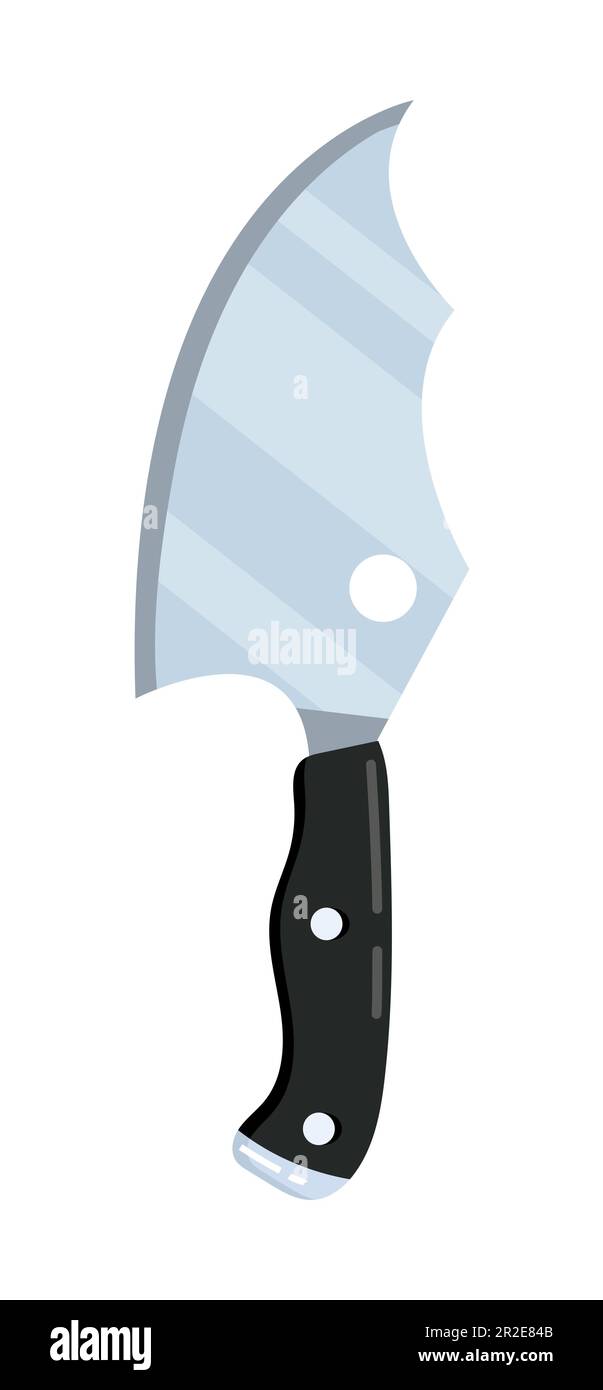 Coltello da cucina vettore. Coltelli professionali da cucina per il taglio di carne, verdure, utensili da cucina per il taglio, lama cuoco per ristoranti, caffè. Illustrazione Vettoriale