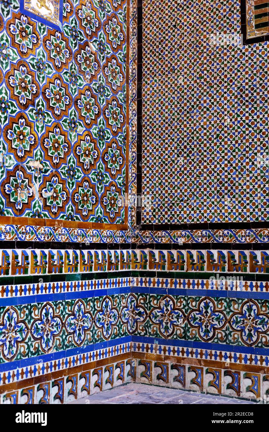 Spagna, Andalusia, Siviglia, la Casa de Pilatos (Casa di Pilato), piastrelle azulejo, palazzo a Siviglia che serve come residenza permanente del Du Foto Stock