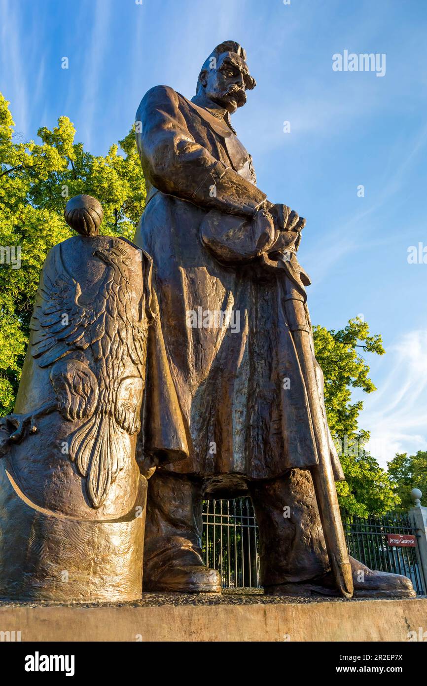 Monumento del maresciallo Josef Pilsudski, leader militare, maresciallo di Polonia e una delle principali figure responsabili della riconquista della Polonia Foto Stock