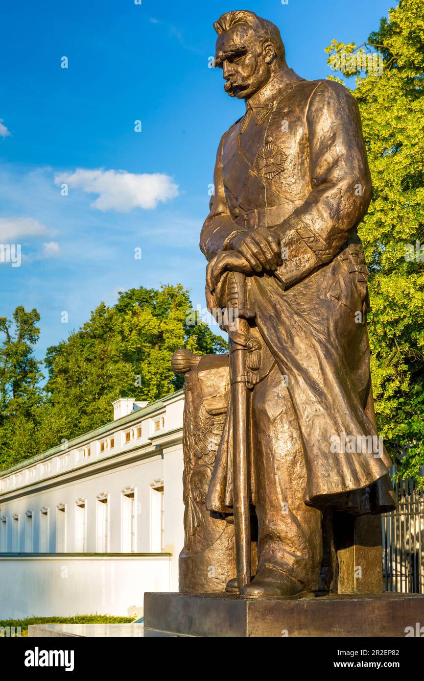 Monumento del maresciallo Josef Pilsudski, leader militare, maresciallo di Polonia e una delle principali figure responsabili della riconquista della Polonia Foto Stock