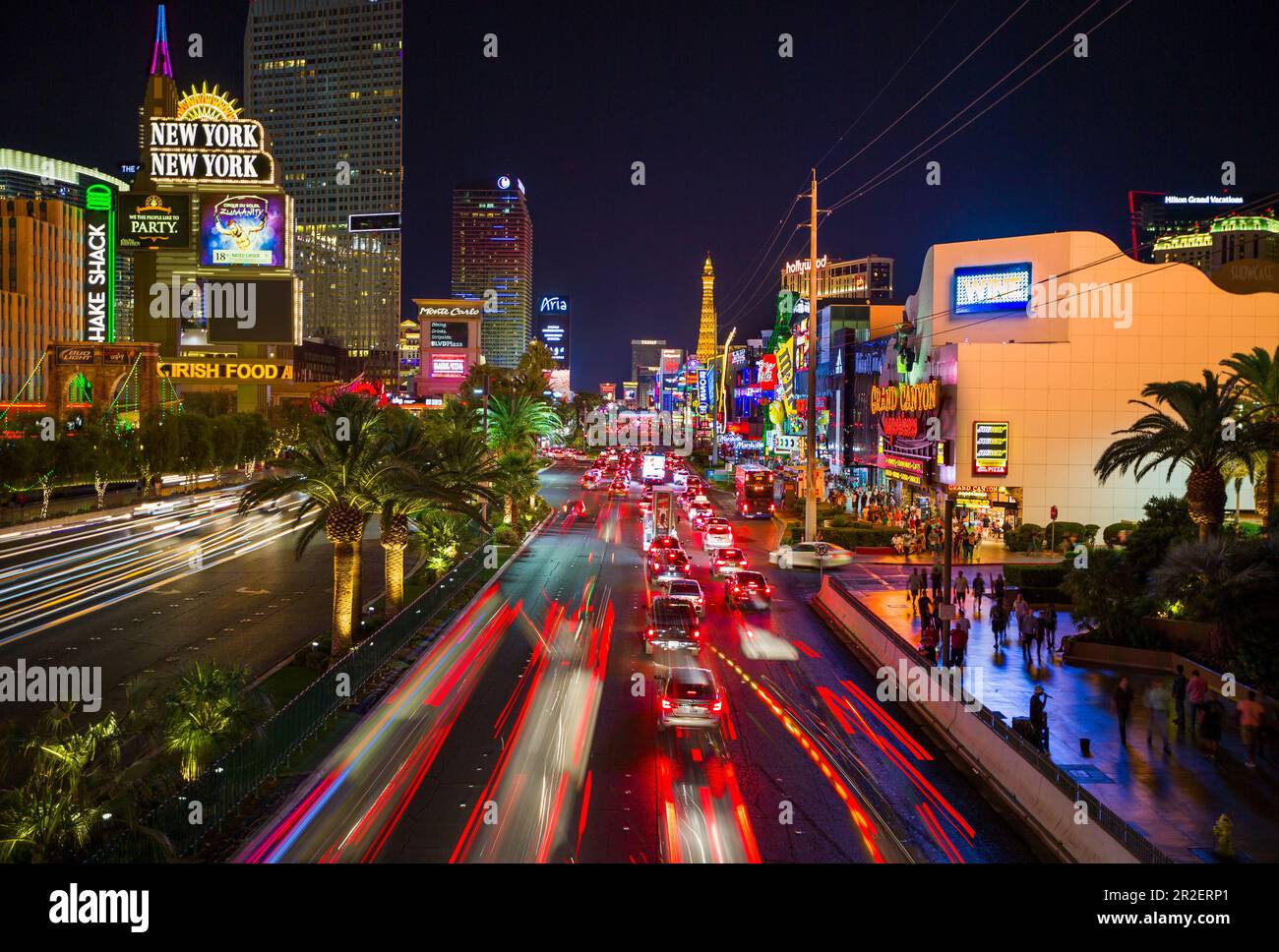 Striscia luminosa a Las Vegas di notte, USA Foto Stock