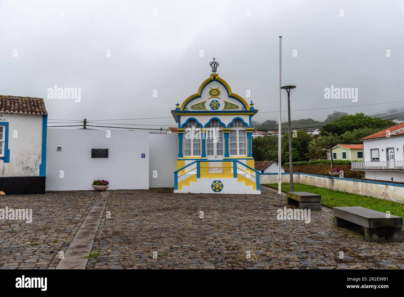 Imperio do Divino Espirito Santo in Quatro Ribeiras. Isola di Terceira, Azzorre, Portogallo Foto Stock