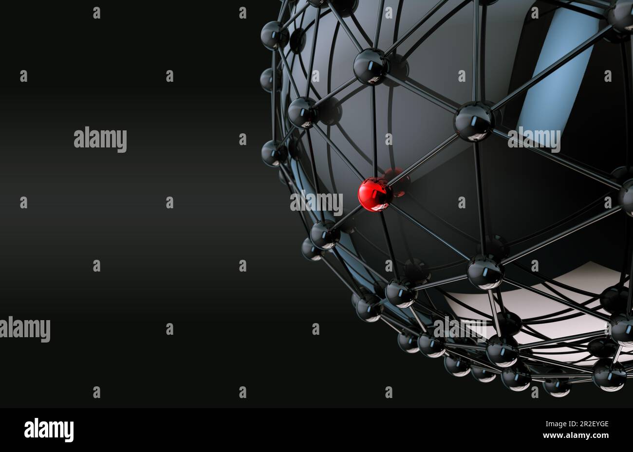 Concetto di rete e di comunicazione.illustrazione 3D.immagine ravvicinata della struttura di punti e linee.sfondo di grandi dimensioni dei dati Foto Stock