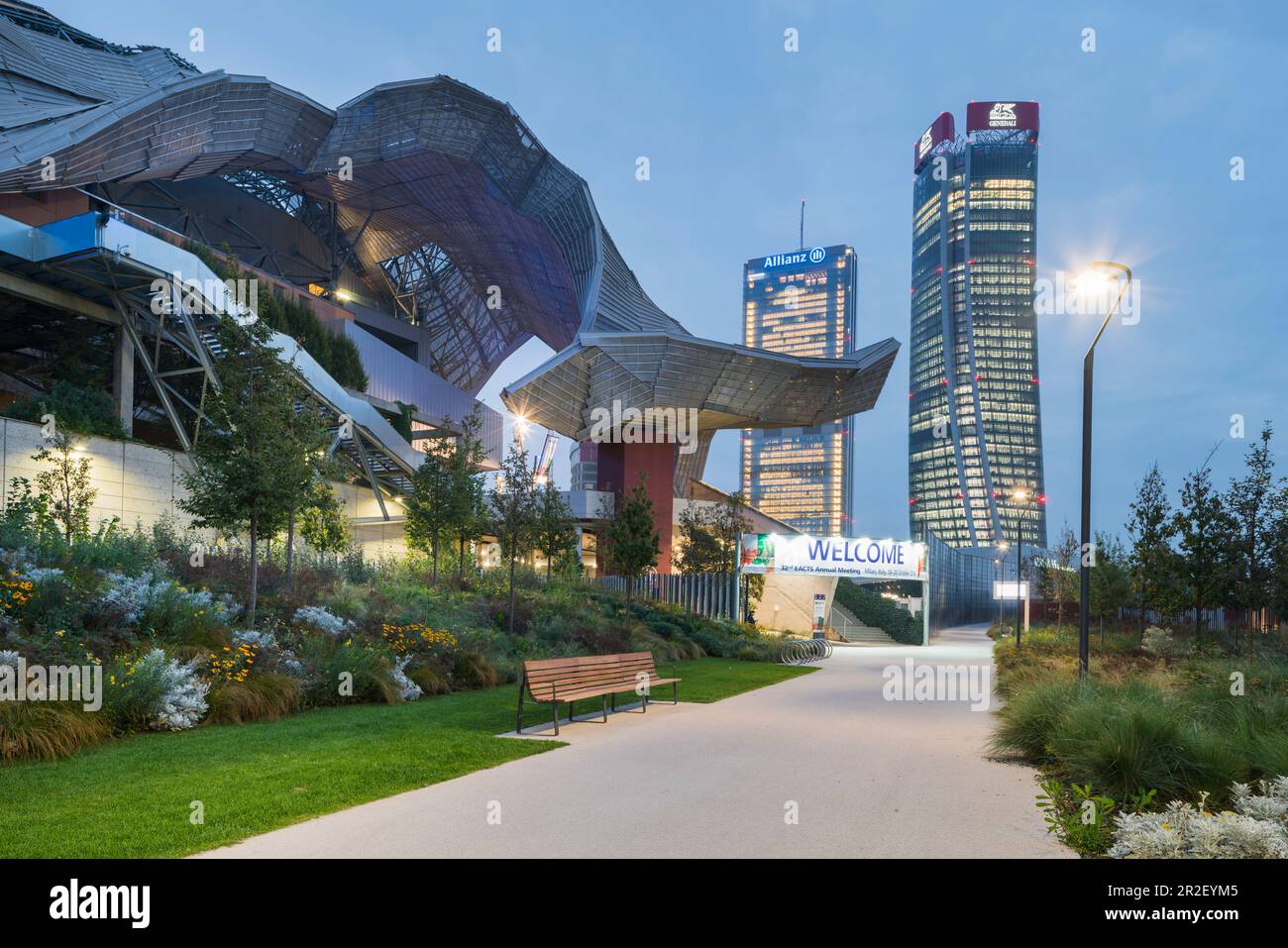 Tre Torri, Mico, Congresso, portello, Milano, Lombardia, Italia Foto Stock