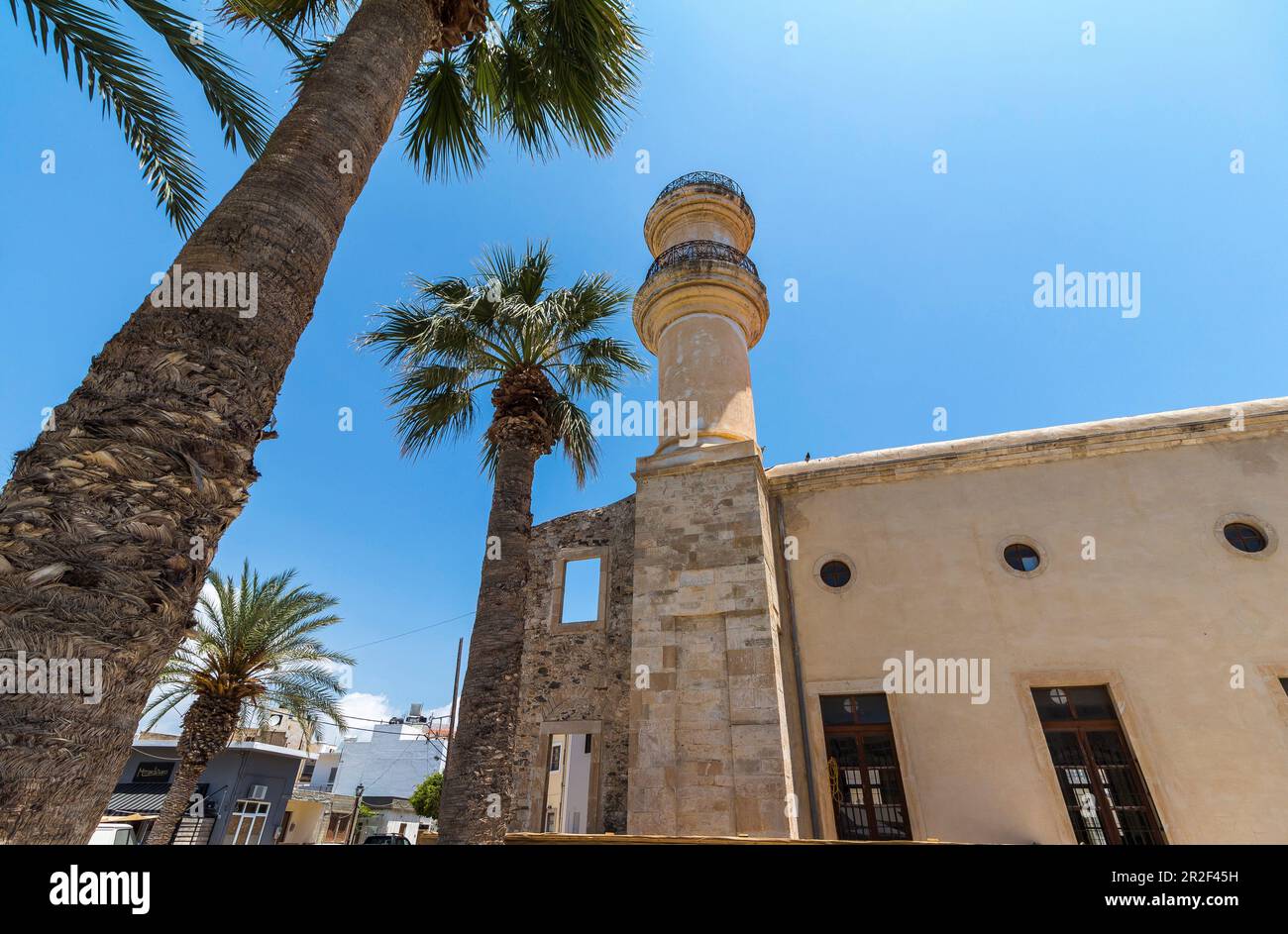 Tourkikón Sintrivánion - moschea turca e fontana, Ierápetra, Creta orientale, Grecia Foto Stock