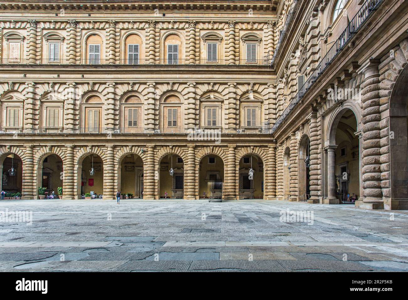Nel cortile del Palazzo Pitti a Firenze Foto Stock