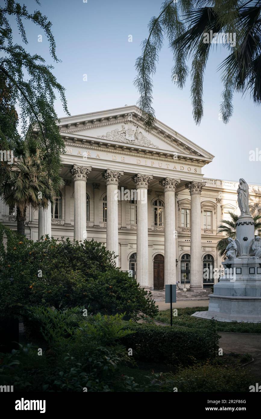 Edificio storico dell'ex Congresso Nazionale, capitale Santiago del Cile, Cile, Sud America Foto Stock