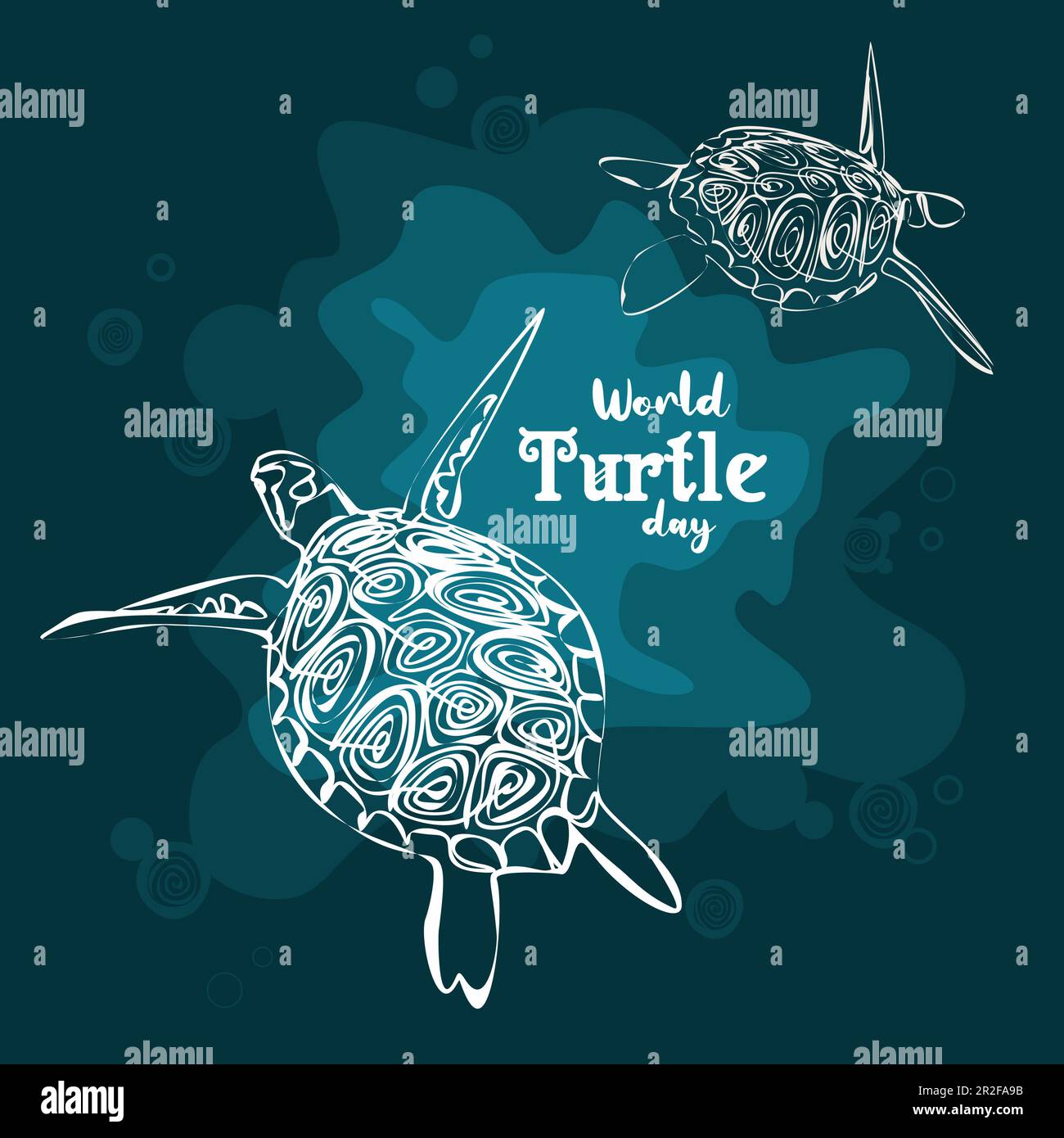 Giornata mondiale delle tartarughe il 23 maggio. Illustrazione vettoriale di Turtle silhouette per poster, banner, post sui social media, scheda Illustrazione Vettoriale