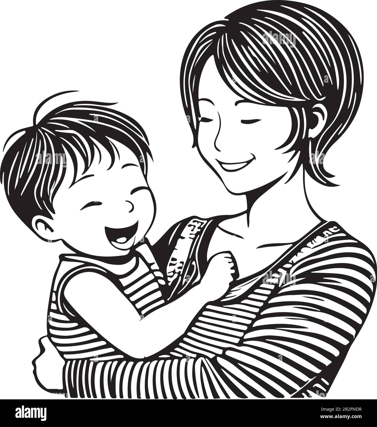 Fantasia e cuteness madre amore vettore arte Illustrazione Vettoriale