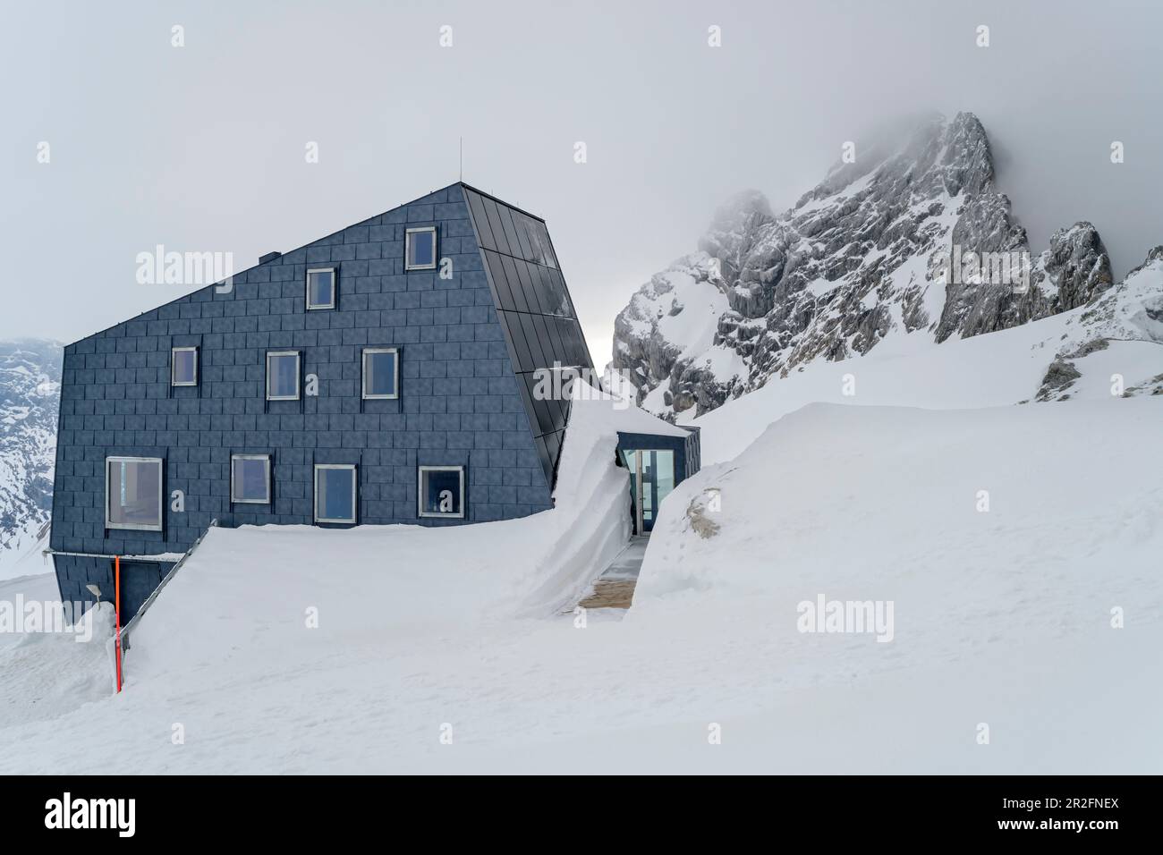Rifugio moderno, Seethalerhütte, Dachstein, alta Austria, Austria Foto Stock