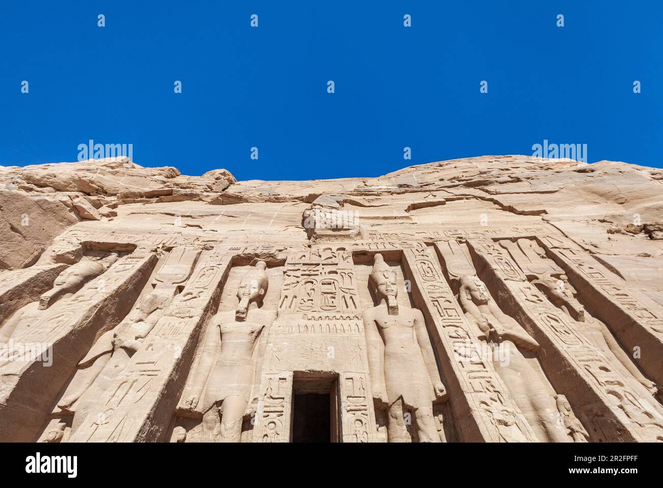 Il Tempio di Hathor ad Abu Simbel Foto Stock