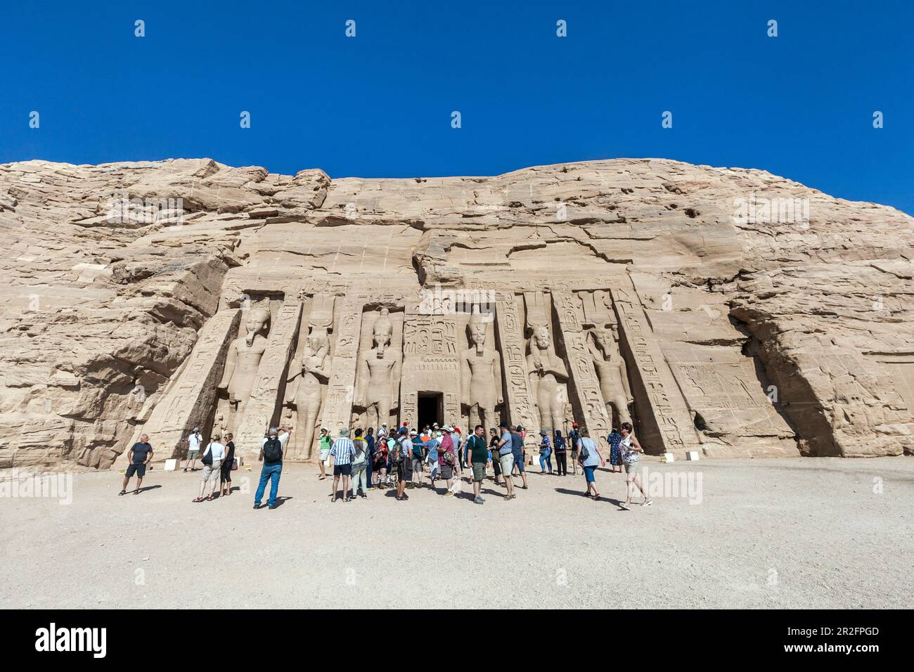 Il Tempio di Hathor ad Abu Simbel Foto Stock