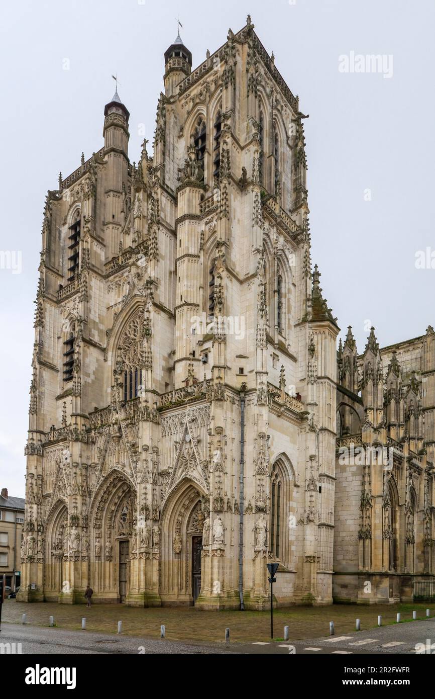 Collegiale Saint-Vulfran, Abbeville, dipartimento della Somme, regione degli Hauts-de-France, Francia Foto Stock