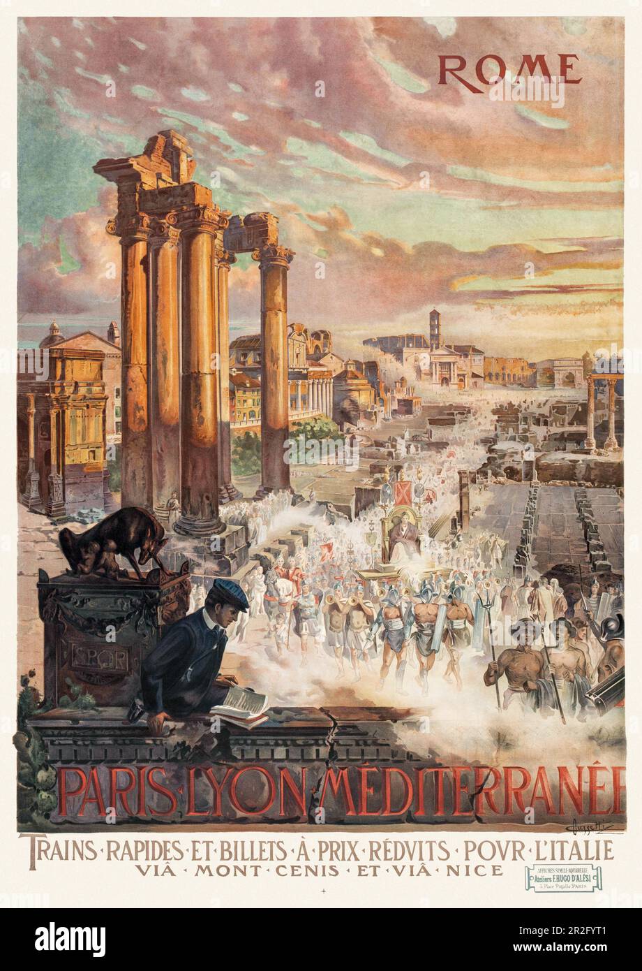 Roma. Parigi - Lione - Méditerranée di Carlo Cussetti (1866-1949). Poster pubblicato nel 1906 in Francia. Foto Stock