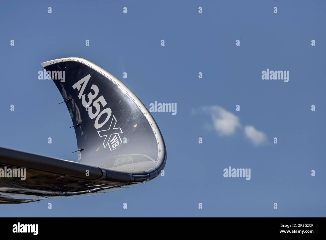 AIRBUS industrie, AIRBUS A350-900, Wing with Sharklets, Winglets, ILA Berlin Air Show, Berlin International Aerospace Exhibition, Schoenefeld Foto Stock