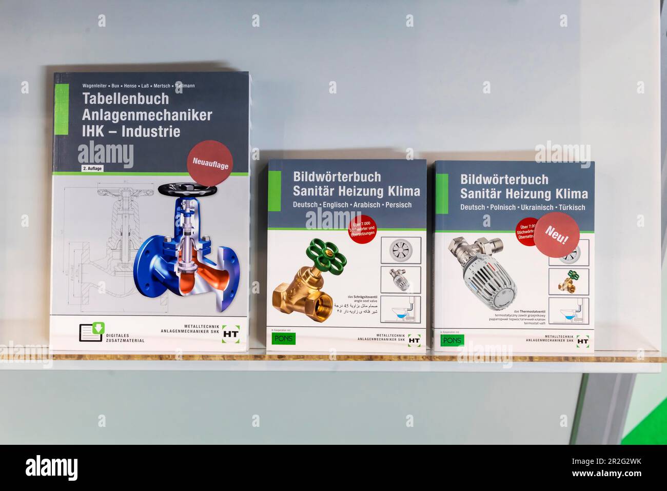 Dizionario delle immagini dei mestieri specializzati, termini tecnici del commercio di SHK per i lavoratori qualificati con un background migratorio, lingue polacche Foto Stock