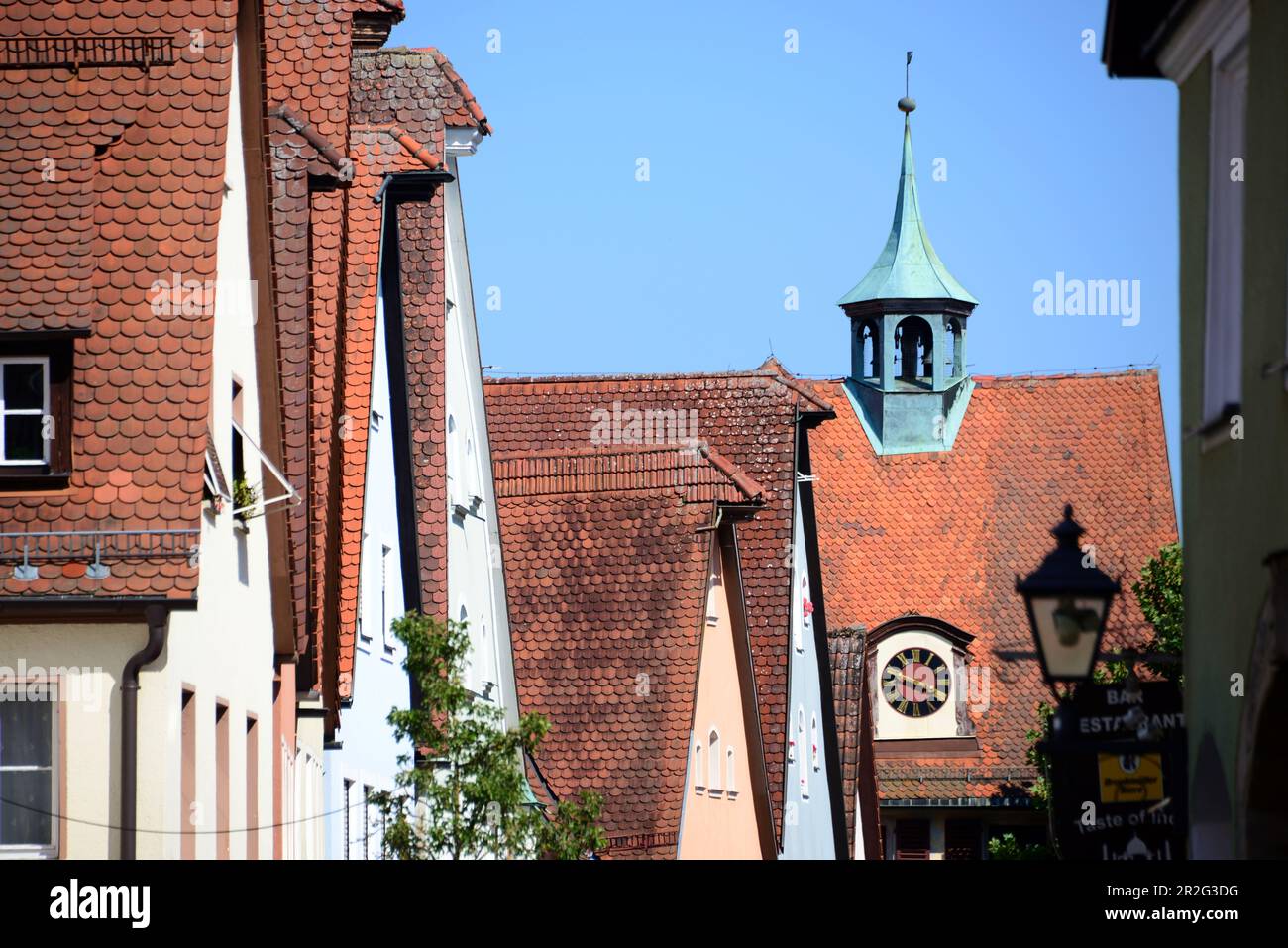 A Hersbruck, Fachwerk, alte Häuser, Gasse, Häuserzeile, Dächer, Mittelfranken, Bayern, Deutschland Foto Stock